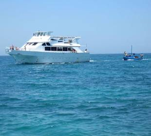 Fremdes Auflugsboot von Weitem