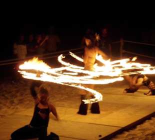 Feuershow im Blue Parrot, Playa del Carmen