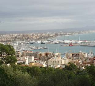 Blick vom Schloss Bellver auf Palma