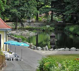 Historischer Kiosk am Ententeich des Kurparks