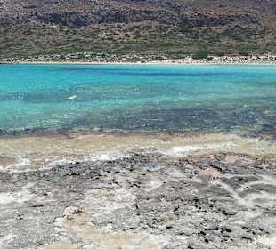Blick auf den Fußweg vom Gipfel zur Bucht