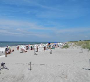Blick von Seebrücke zum Strand
