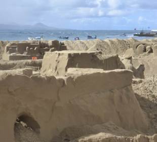 2018 Strand von Las Palmas: Sand-Weihnachtskrippe