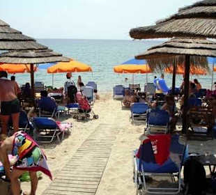 Blick von der Bar zum Strand