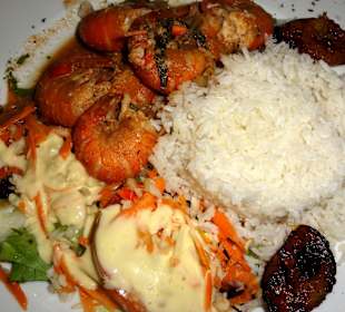 Garnelen-Teller mit Reis