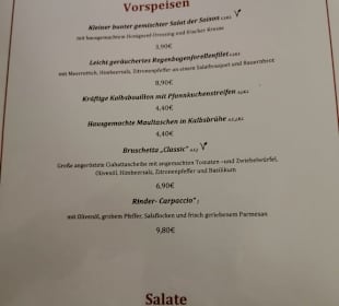 Speisenkarte