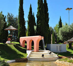 Teich und Springbrunnen