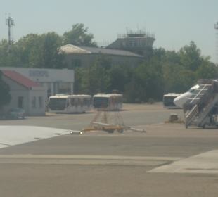 Flughafen Simferopol vom Flugzeug aus