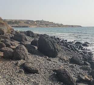 Blick nach links am Strand der Costa Calma 