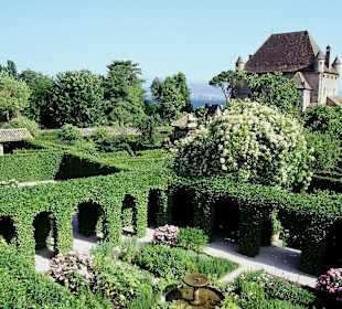 Vue sur le Cloitre du Jardin des Cinq Sens
