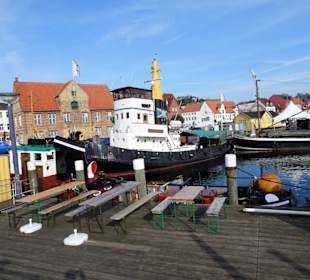 Blick auf den Steg von Bord der M/S Viking