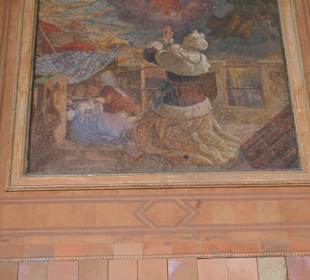 Wandbilder in der Wandelhalle der Trinkhalle