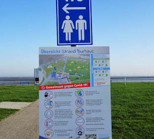 Infotafel am Strand Burhave