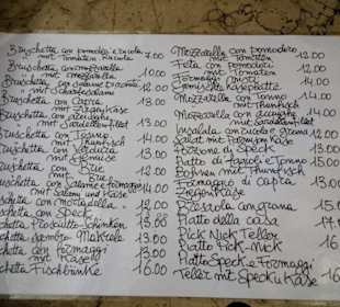 Die Speisekarte der Fischbänke