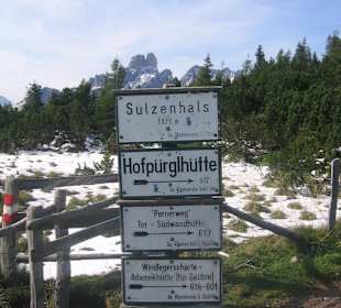 Beschilderung am Sulzenhals