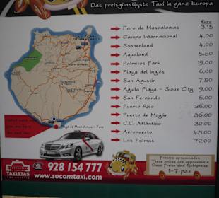 Taxipreise ab Faro Maspalomas