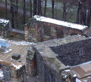 Blick auf die Reste der Kapelle