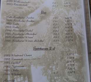 Speisekarte Stand 07/2023