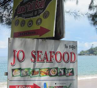 Hinweisschild f. Jo Seafood