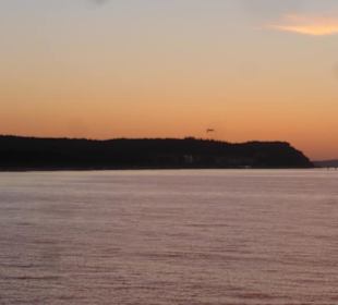 Blick vom Restaurant Ponte Rialto: Sonnenuntergang