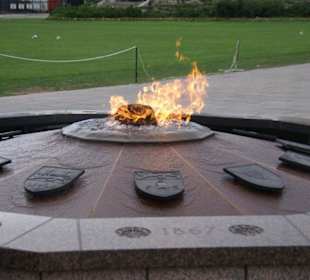 Flamme vor dem Parlament