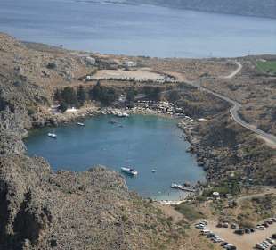Ausblick auf die Bucht von Lindos