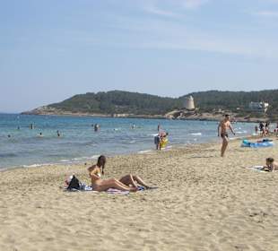 Strand am Ende der Platja en Bossa