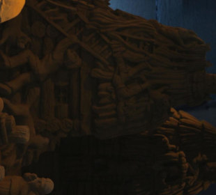 Fischerdorf - Detail rechts - fallender Mann II