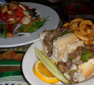 Philly Cheese Steak und Salat