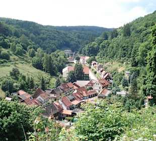 Der Ort Stolberg vom Schloss aus