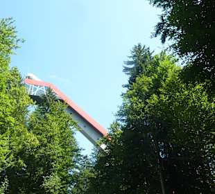 Blick zur Heini-Klopfer-Skiflugschanze