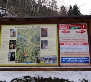 Infotafel an der Kasse