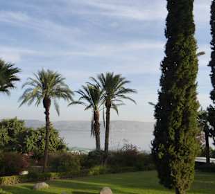 Berg der Seligpreisung Blick auf See Genezareth