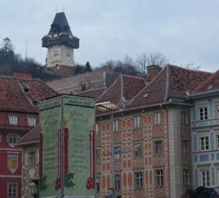 Blick auf Grazer Uhrturm