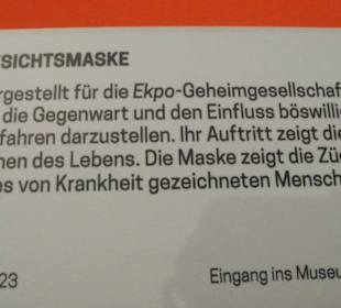 Hinweistafel für nachfolgende Maske