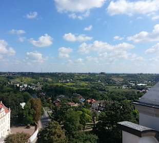 Widok z wieży widokowej Bramy Opatowskiej