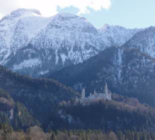 Blick von Schwangau auf Schloß Neuschwanstein