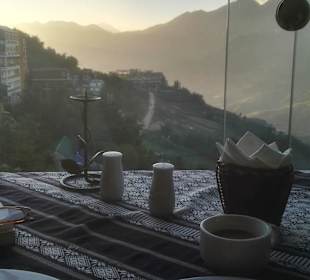 Frühstück mit Ausblick in Sapa/Nordvietnam