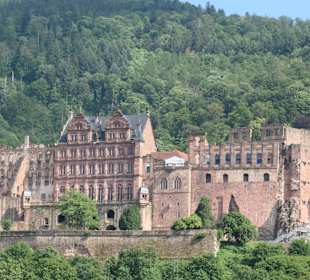Blick von Heidelberg hoch zum Schloss