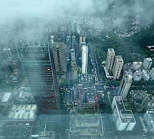 Taipei 101 Ausblick bei Taifun