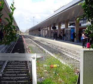 An den Gleisen des Bahnhof Cagliari 