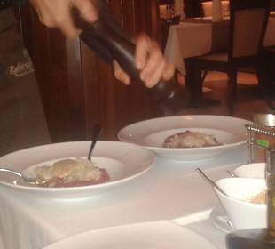 Tatar Zubereitung am Tisch