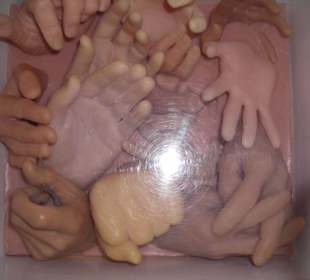 Ausgestellte Wachshände