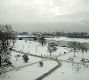 Widok z Wawelu zimą