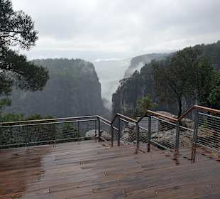 Blick über eine Plattform auf den Canyon