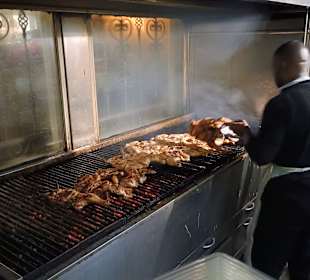 Grillen des Hähnchens