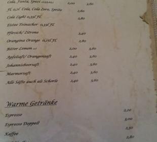 Getränkekarte