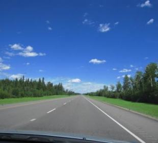 Auf dem Freeway Richtung Edmonton