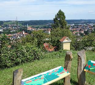 Blick hinunter auf Feldbach