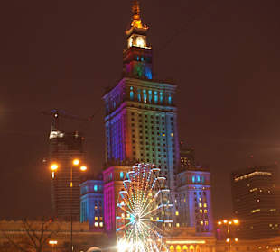 Pałac Kultury i Nauki nocą